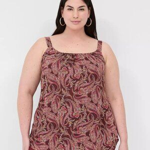 Lane Bryant Scoop-Neck Cami, 18, Brown Paisley